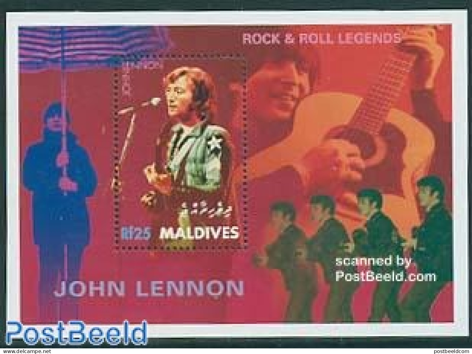 Maldives 1995 John Lennon S/s, Mint NH, Performance Art - Music - Popular Music - Musik