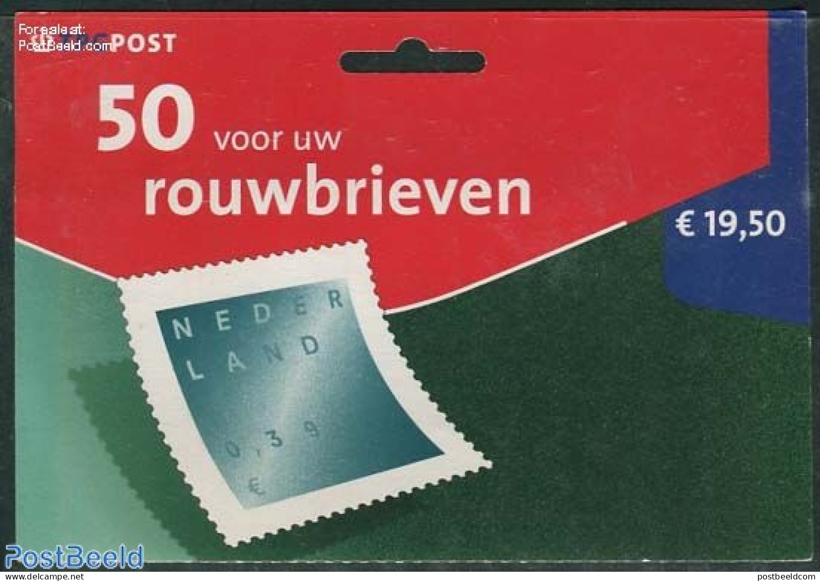Netherlands 2002 50 Voor Uw Rouwbrieven, Hang Pack (TPG Logo), Mint NH, Stamp Booklets - Ongebruikt