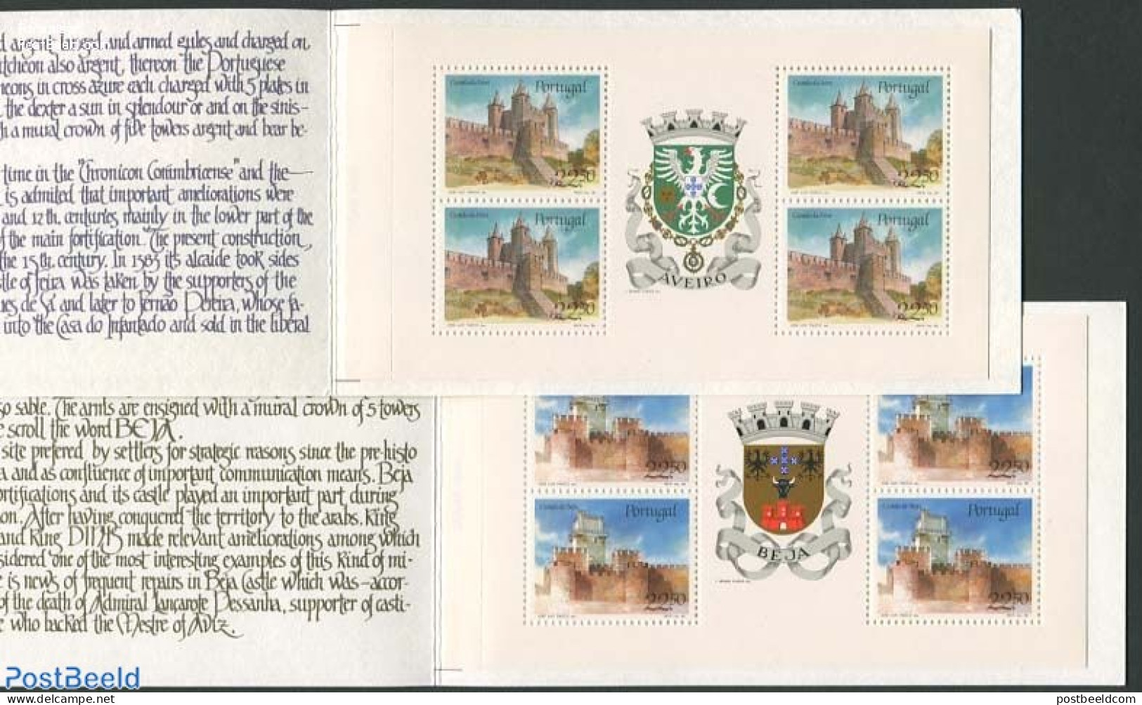 Portugal 1986 Castles, 2 Booklets, Mint NH, Stamp Booklets - Art - Castles & Fortifications - Nuevos
