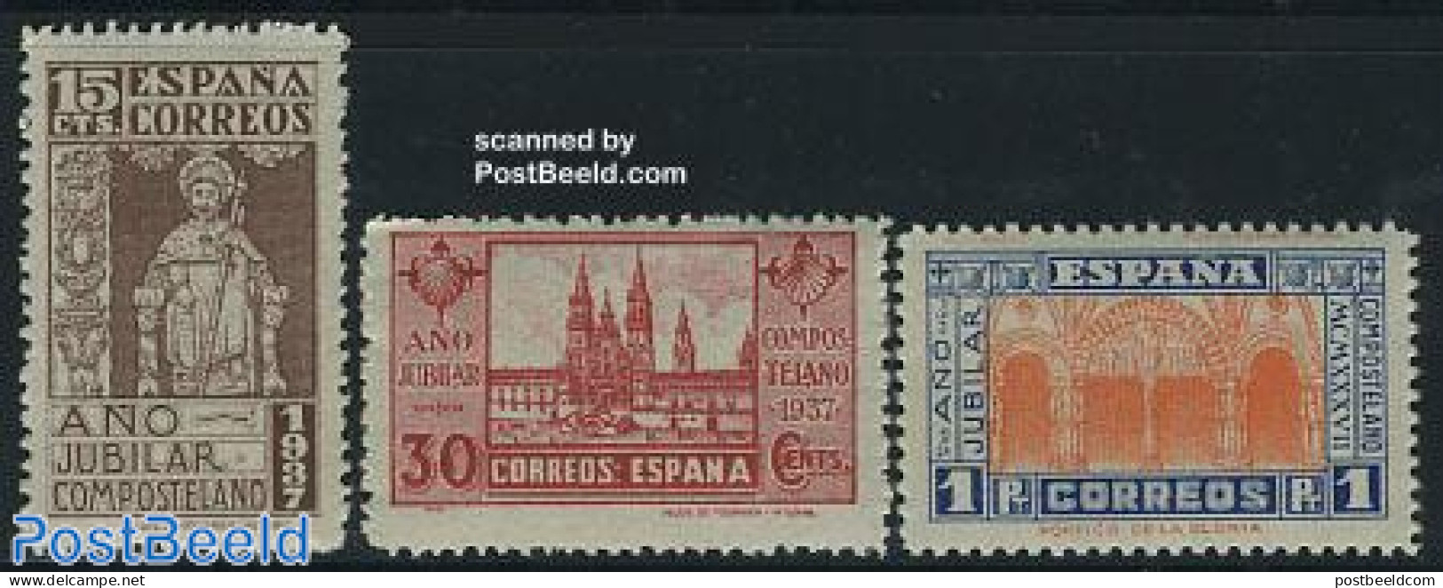 Spain 1937 Holy Year 3v, Mint NH, Religion - Religion - Ongebruikt