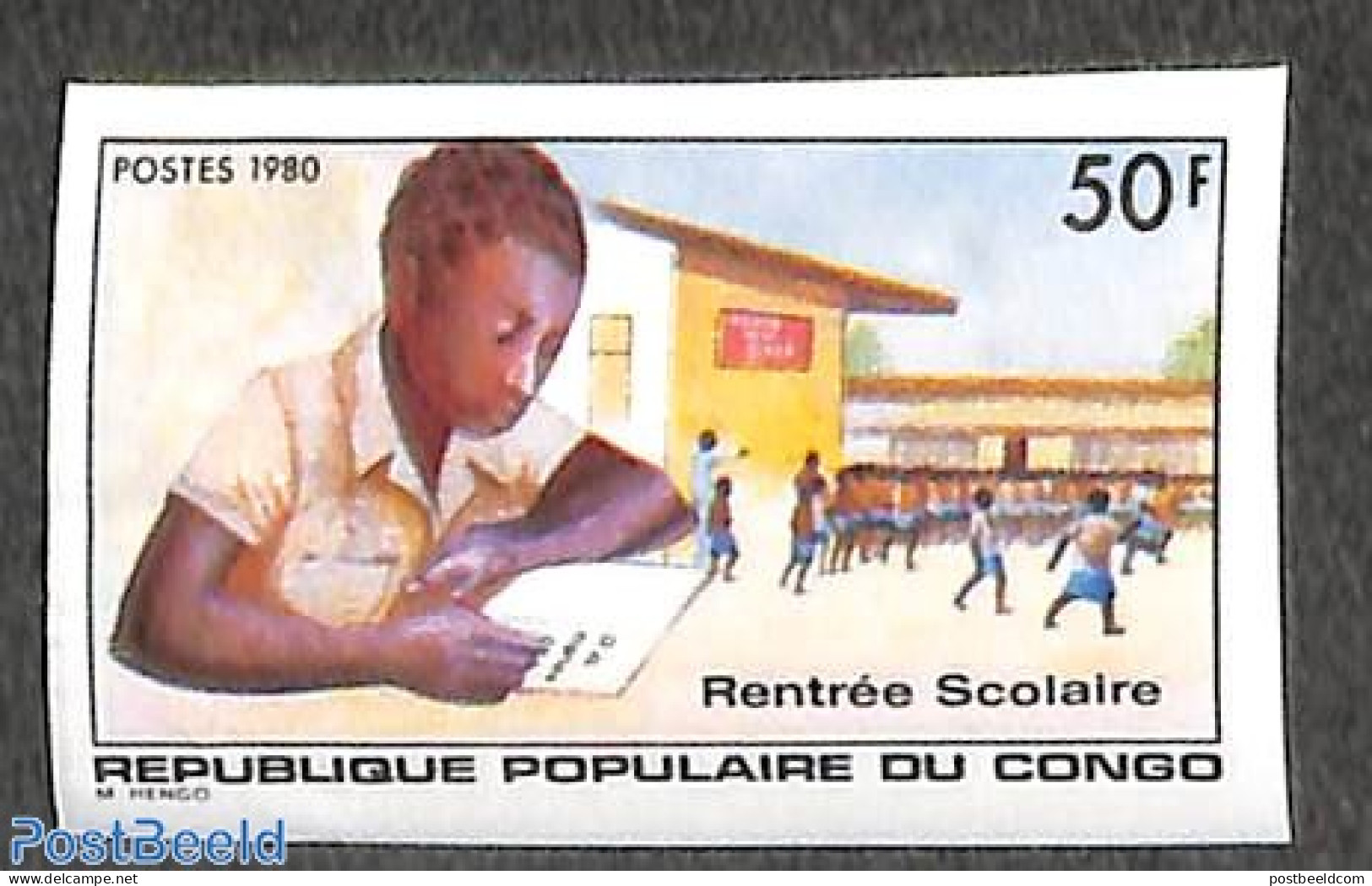 Congo Republic 1980 School 1v, Imperforated, Mint NH, Science - Education - Autres & Non Classés