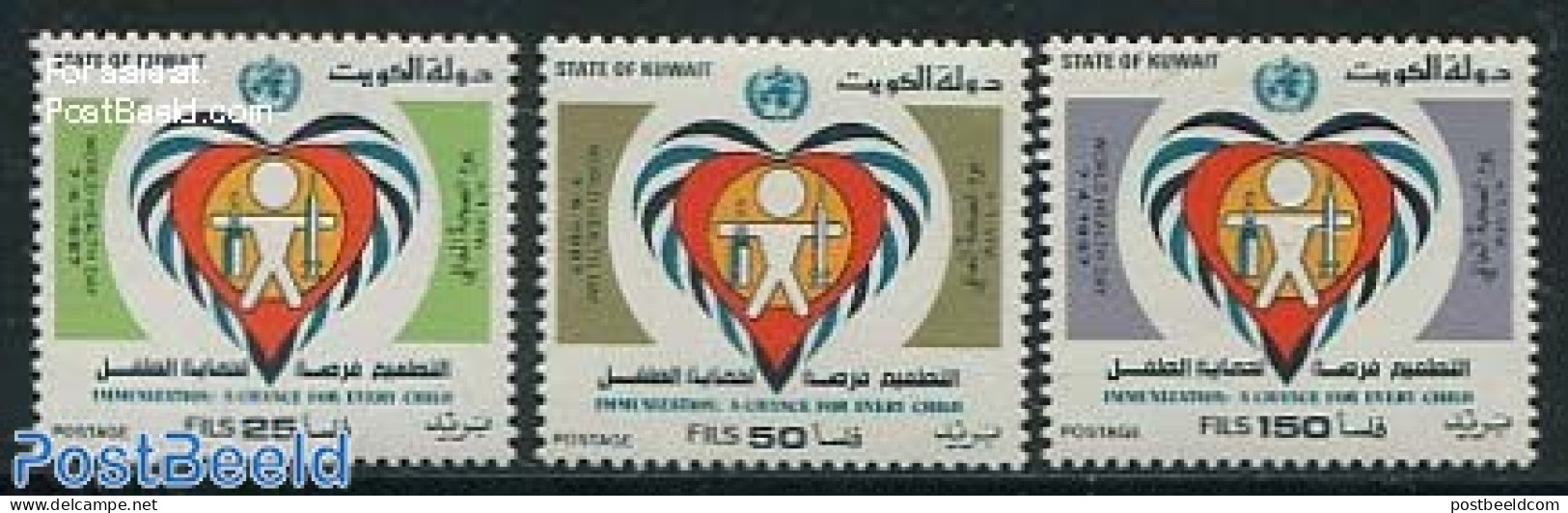 Kuwait 1987 World Health Day 3v, Mint NH, Health - Health - Kuwait