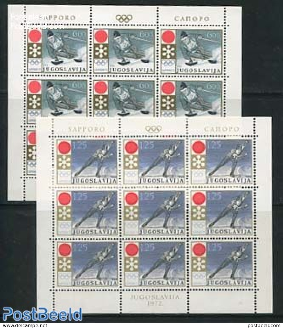Yugoslavia 1972 Olympic Winter Games, Sapporo 2 M/ss, Mint NH, Sport - Olympic Winter Games - Skating - Skiing - Unused Stamps