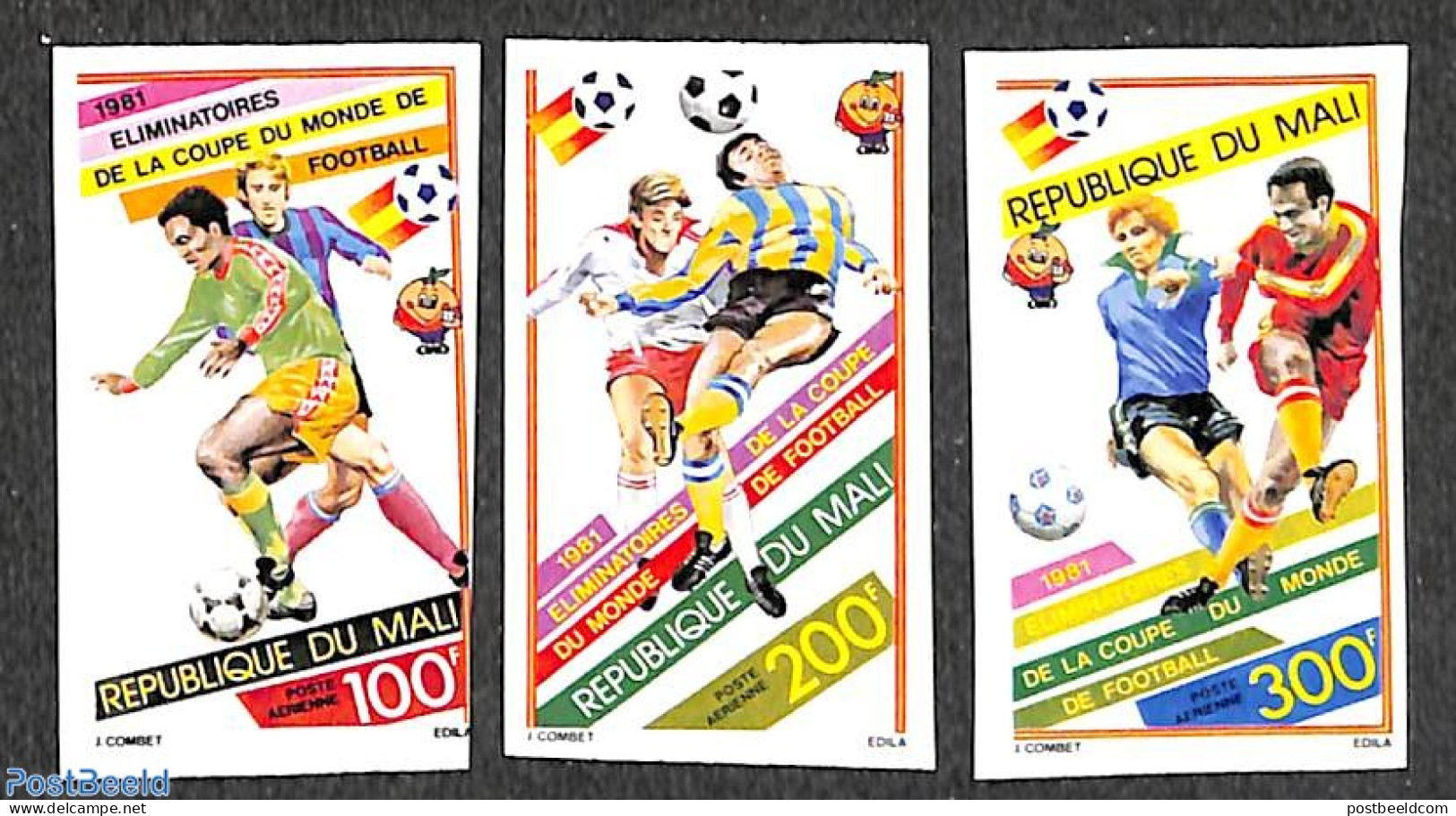 Mali 1981 World Cup Football 3v, Imperforated, Mint NH, Sport - Football - Mali (1959-...)