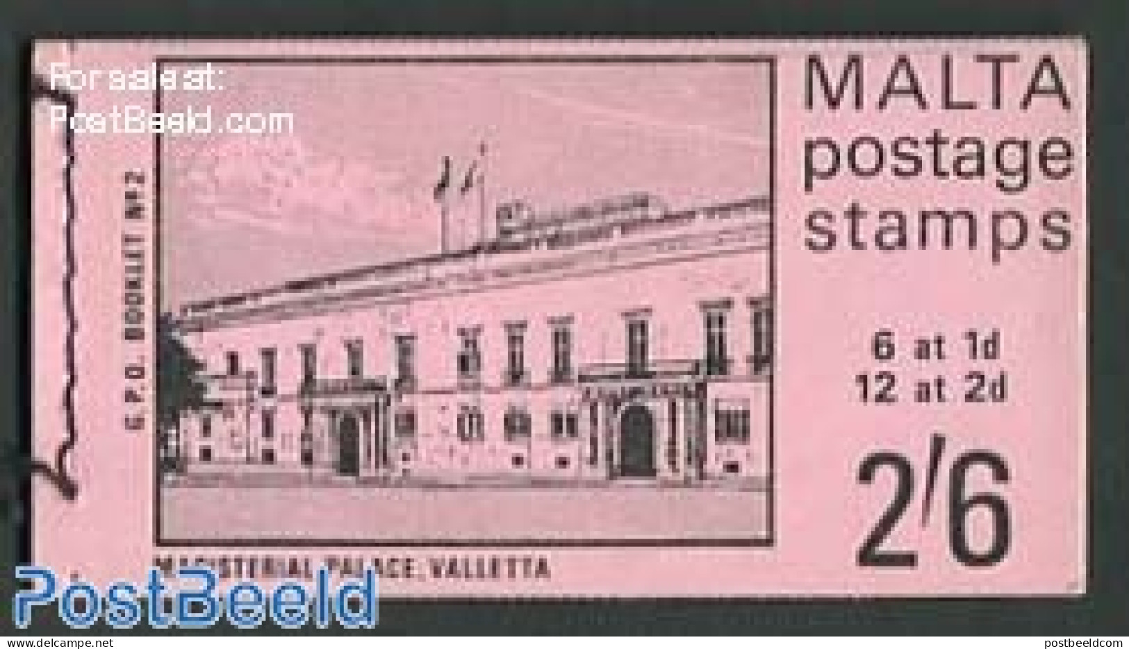 Malta 1970 Definitives Booklet 2/6, Mint NH, Stamp Booklets - Non Classés