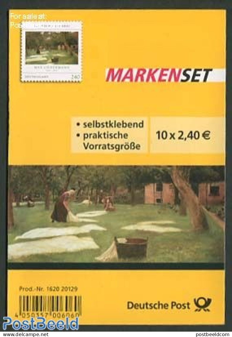 Germany, Federal Republic 2013 Max Liebermann Painting Booklet S-a, Mint NH, Stamp Booklets - Art - Modern Art (1850-p.. - Unused Stamps