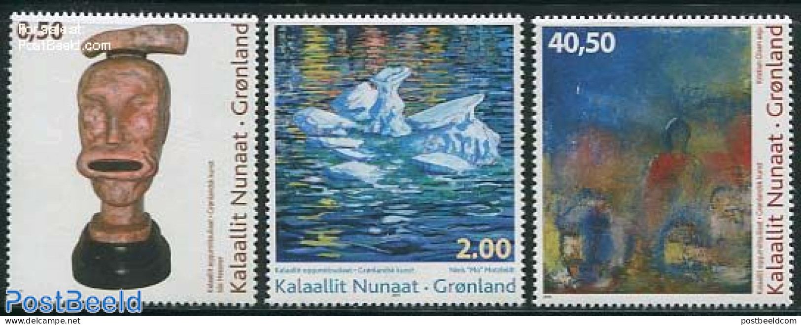 Greenland 2013 Modern Art 3v, Mint NH, Art - Modern Art (1850-present) - Paintings - Sculpture - Unused Stamps