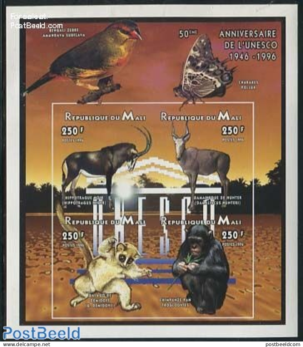 Mali 1996 Animals 4v M/s, Imperforated, Mint NH, Nature - Animals (others & Mixed) - Monkeys - Mali (1959-...)