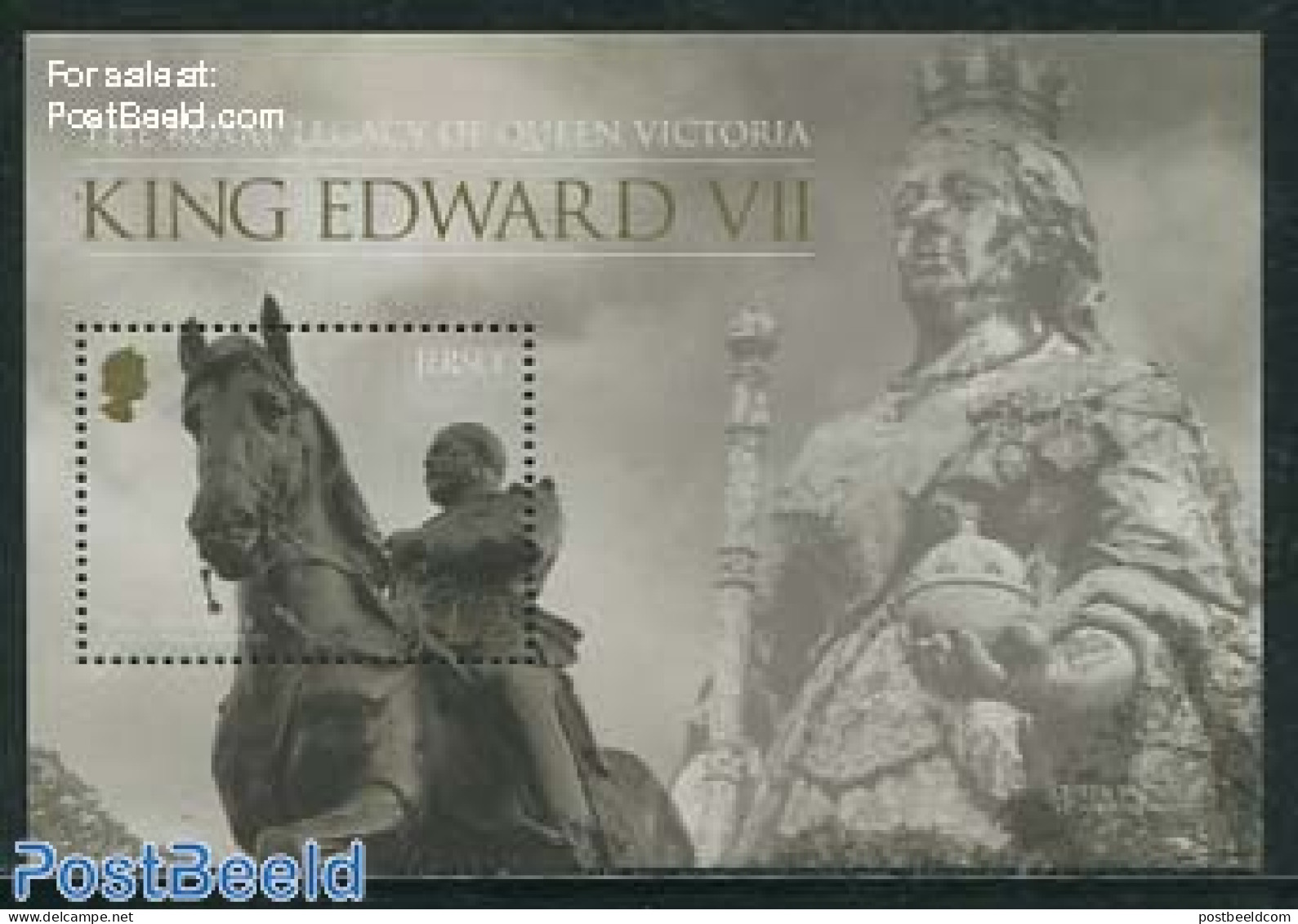 Jersey 2013 King Edward VII S/s, Mint NH, History - Nature - Kings & Queens (Royalty) - Horses - Royalties, Royals