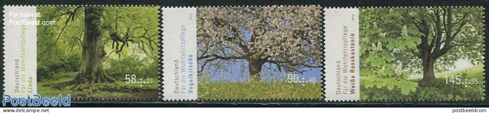 Germany, Federal Republic 2013 Welfare, Trees 3v, Mint NH, Nature - Trees & Forests - Unused Stamps