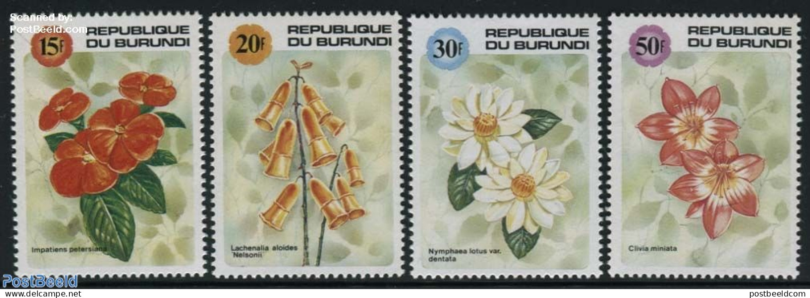 Burundi 1991 Flowers 4v, Mint NH, Nature - Flowers & Plants - Andere & Zonder Classificatie