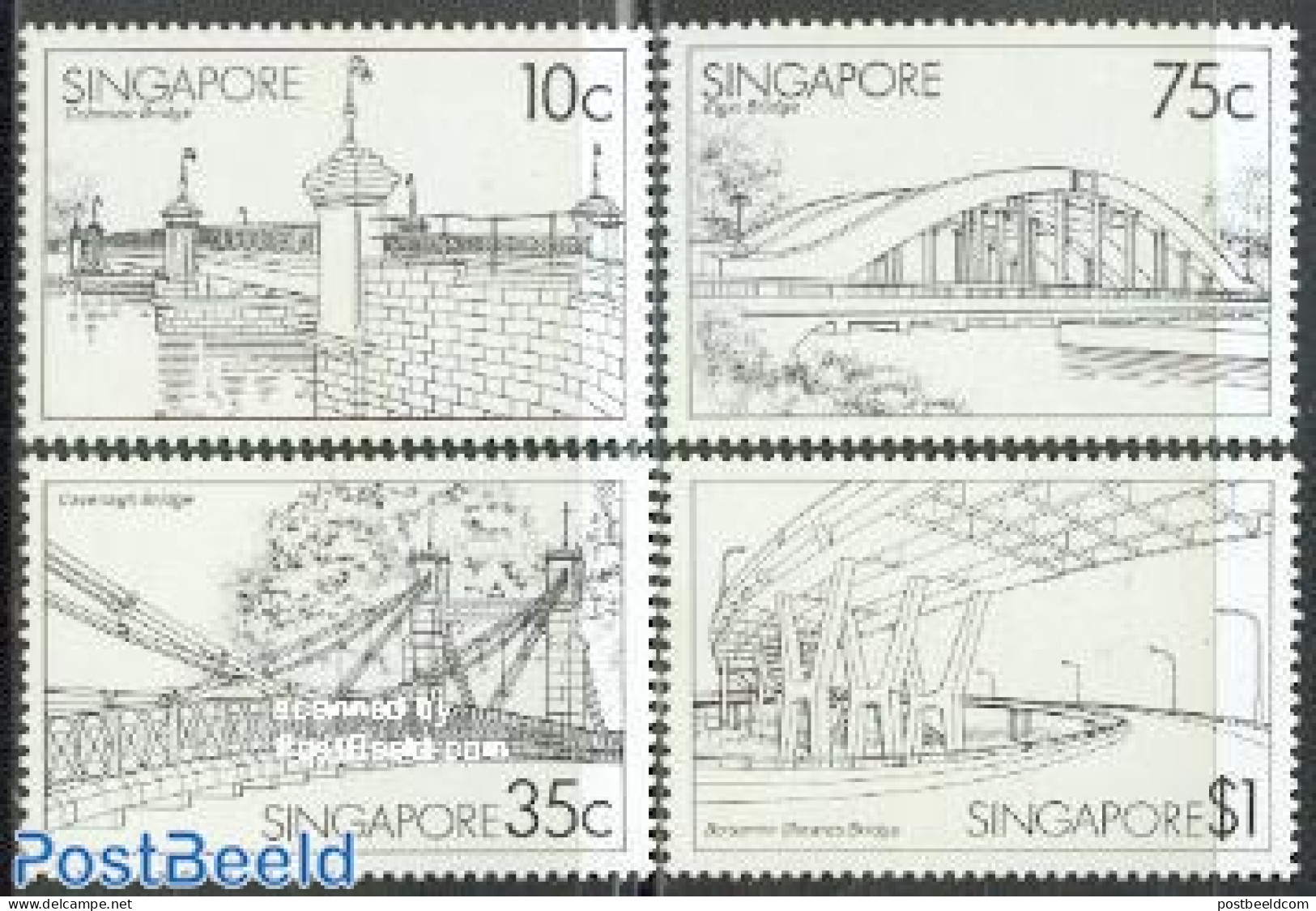 Singapore 1985 Bridges 4v, Mint NH, Art - Bridges And Tunnels - Ponti