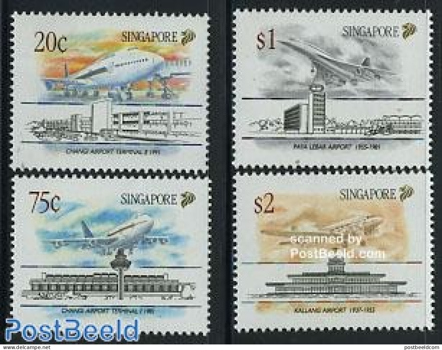 Singapore 1991 Civil Aviation 4v, Mint NH, Transport - Concorde - Aircraft & Aviation - Concorde