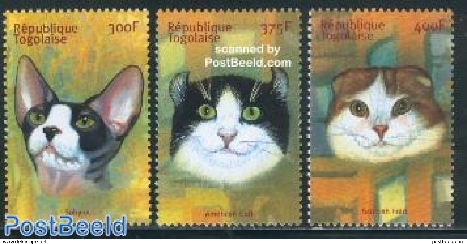Togo 2001 Cats 3v, Mint NH, Nature - Cats - Togo (1960-...)