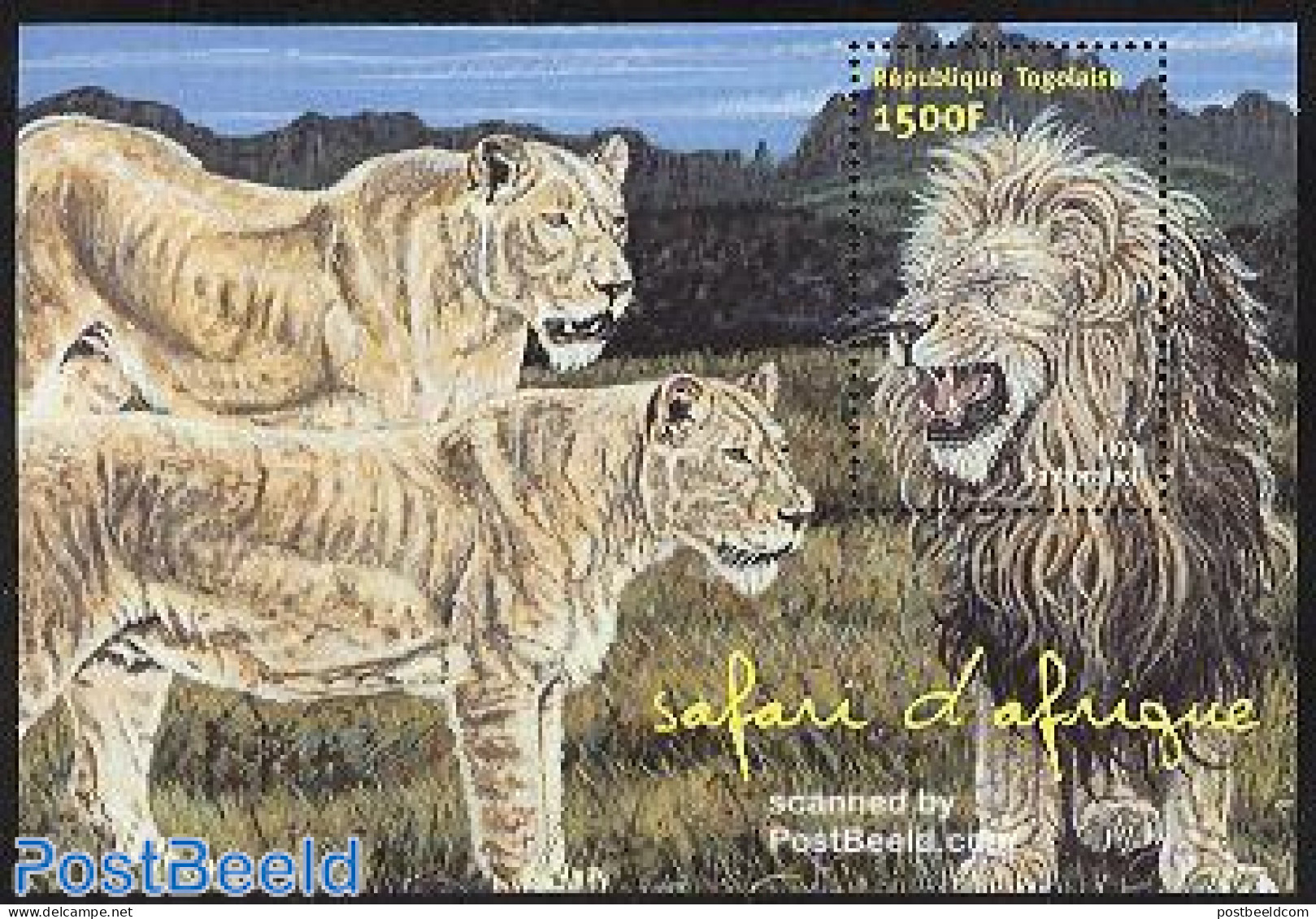Togo 2001 Lions S/s, Mint NH, Nature - Animals (others & Mixed) - Cat Family - Togo (1960-...)