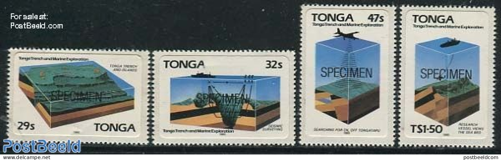 Tonga 1985 Tonga Graves 4v, SPECIMEN, Mint NH, Transport - Aircraft & Aviation - Ships And Boats - Aerei