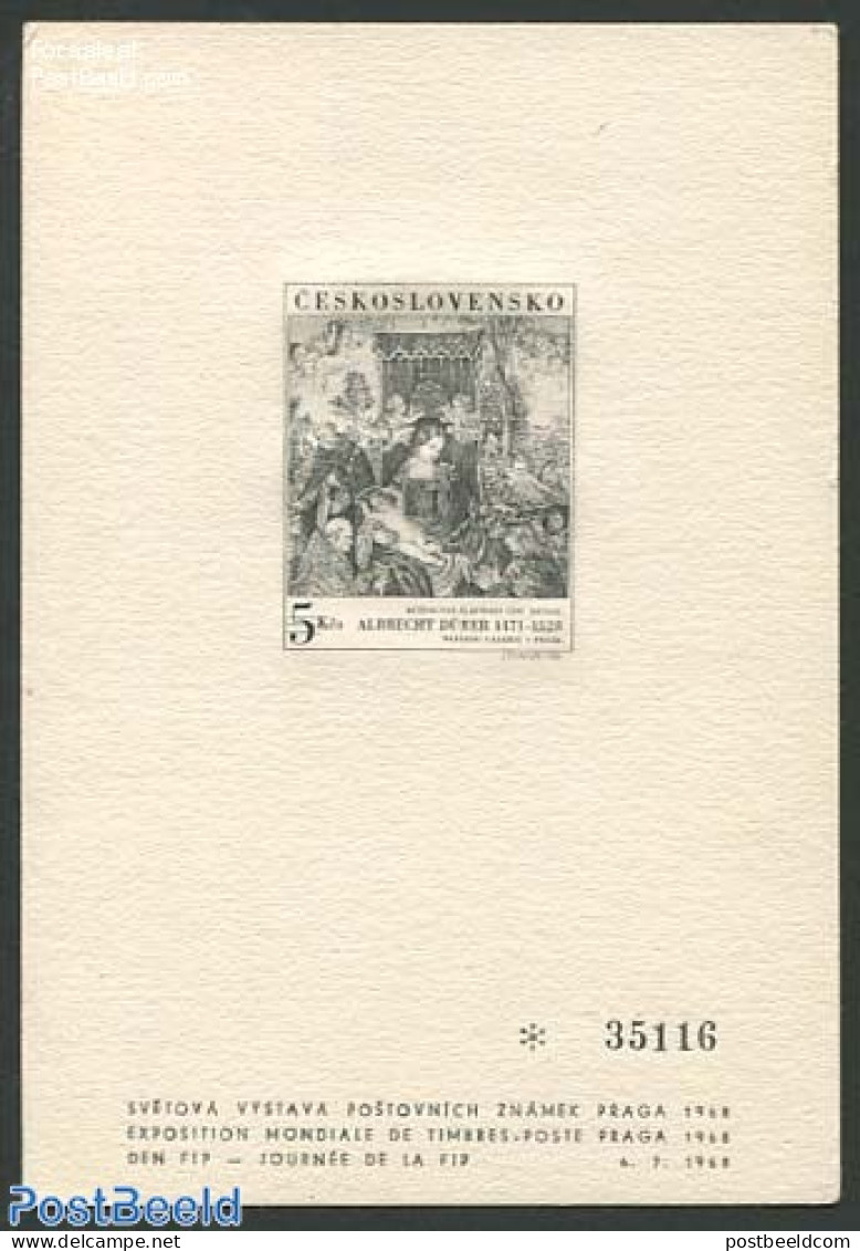 Czechoslovkia 1968 FIP Day Blackprint, Mint NH, Art - Dürer, Albrecht - Paintings - Sonstige & Ohne Zuordnung