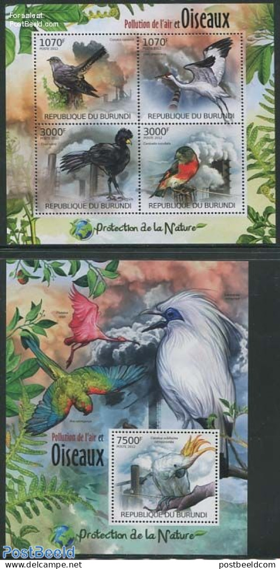 Burundi 2012 Air Pollution, Mint NH, Nature - Birds - Birds Of Prey - Environment - Parrots - Umweltschutz Und Klima