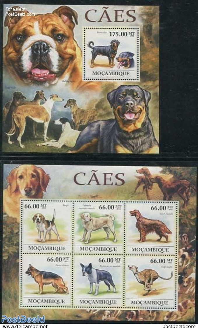 Mozambique 2011 Dog Breeds 2 S/s, Mint NH, Nature - Mozambico