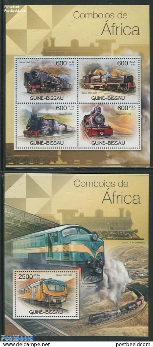 Guinea Bissau 2012 African Railways 2 S/s, Mint NH, Transport - Railways - Eisenbahnen