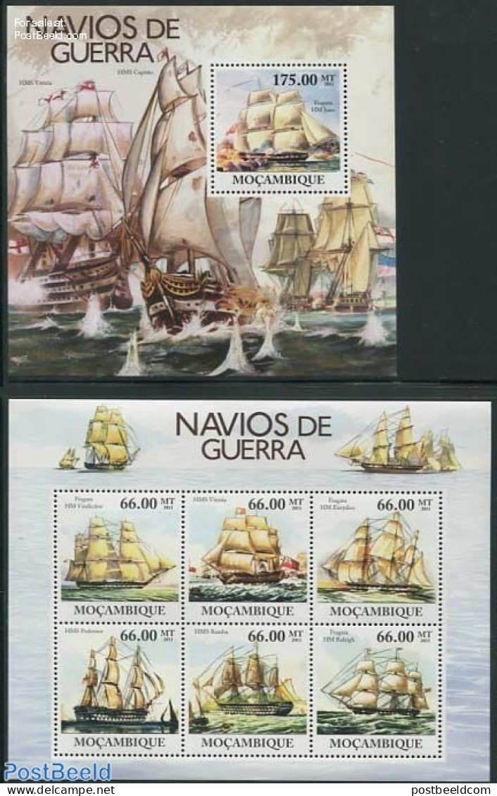Mozambique 2011 Ships On The Ocean, Mint NH, Transport - Ships And Boats - Schiffe