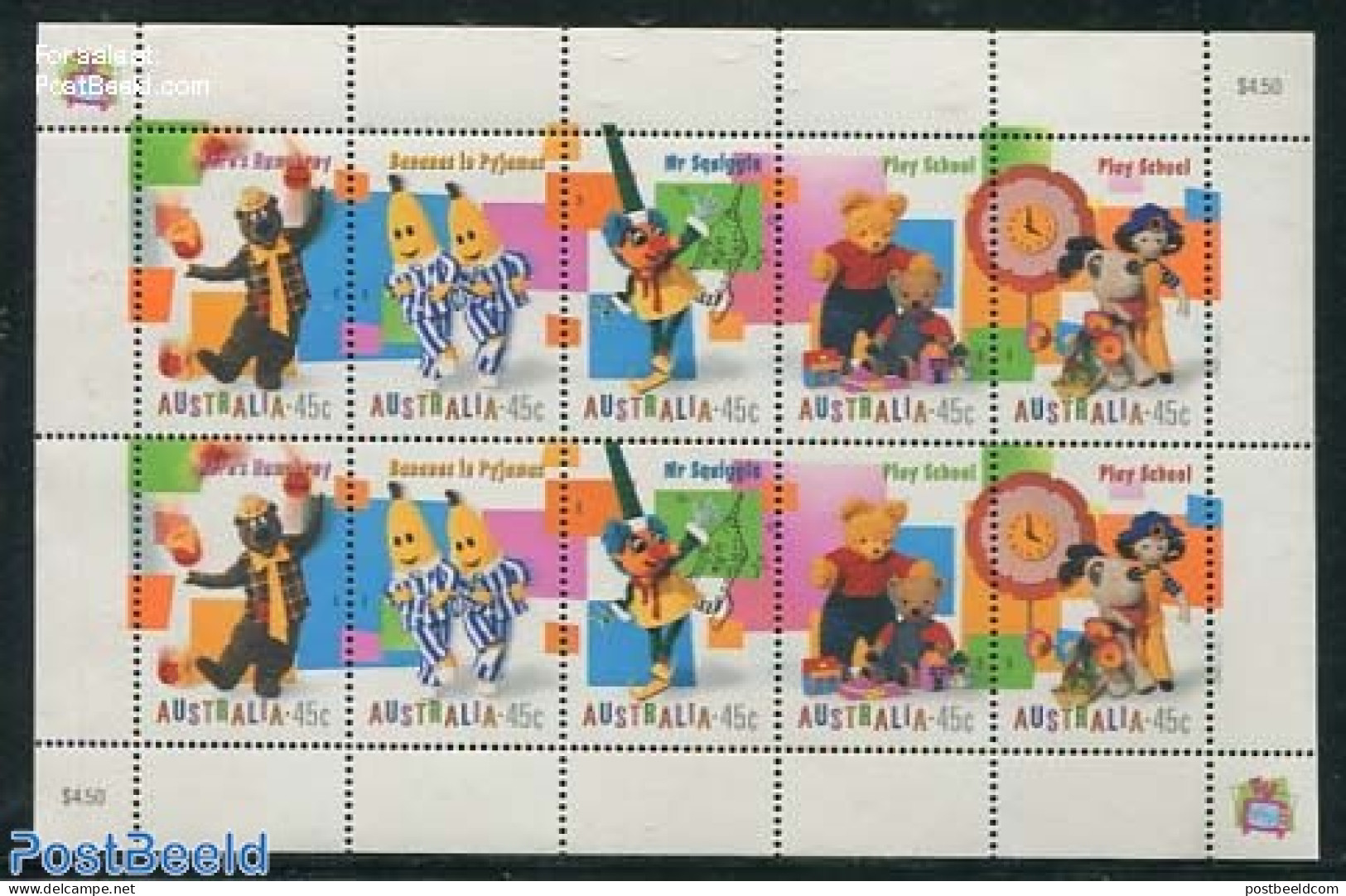 Australia 1999 Childrens Television M/s, Mint NH, Performance Art - Radio And Television - Art - Children's Books Illu.. - Unused Stamps