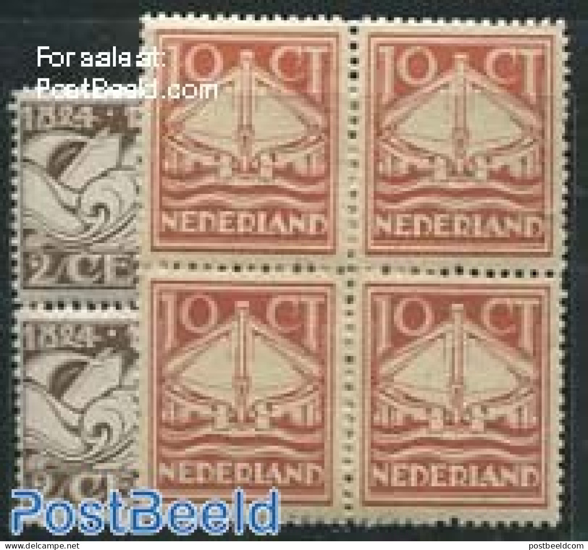 Netherlands 1924 Lifesaving At Sea 2v, Blocks Of 4 [+], Mint NH, Transport - Ships And Boats - Unused Stamps
