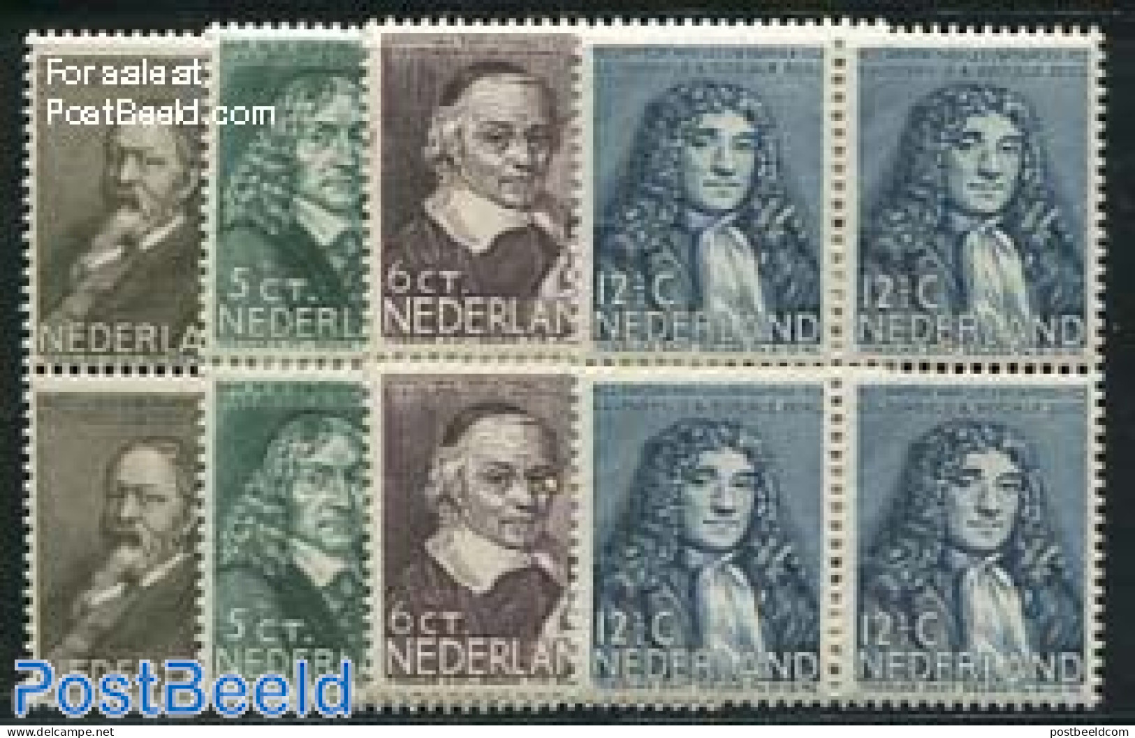 Netherlands 1937 Famous People 4v, Blocks Of 4 [+], Mint NH, Art - Authors - Unused Stamps