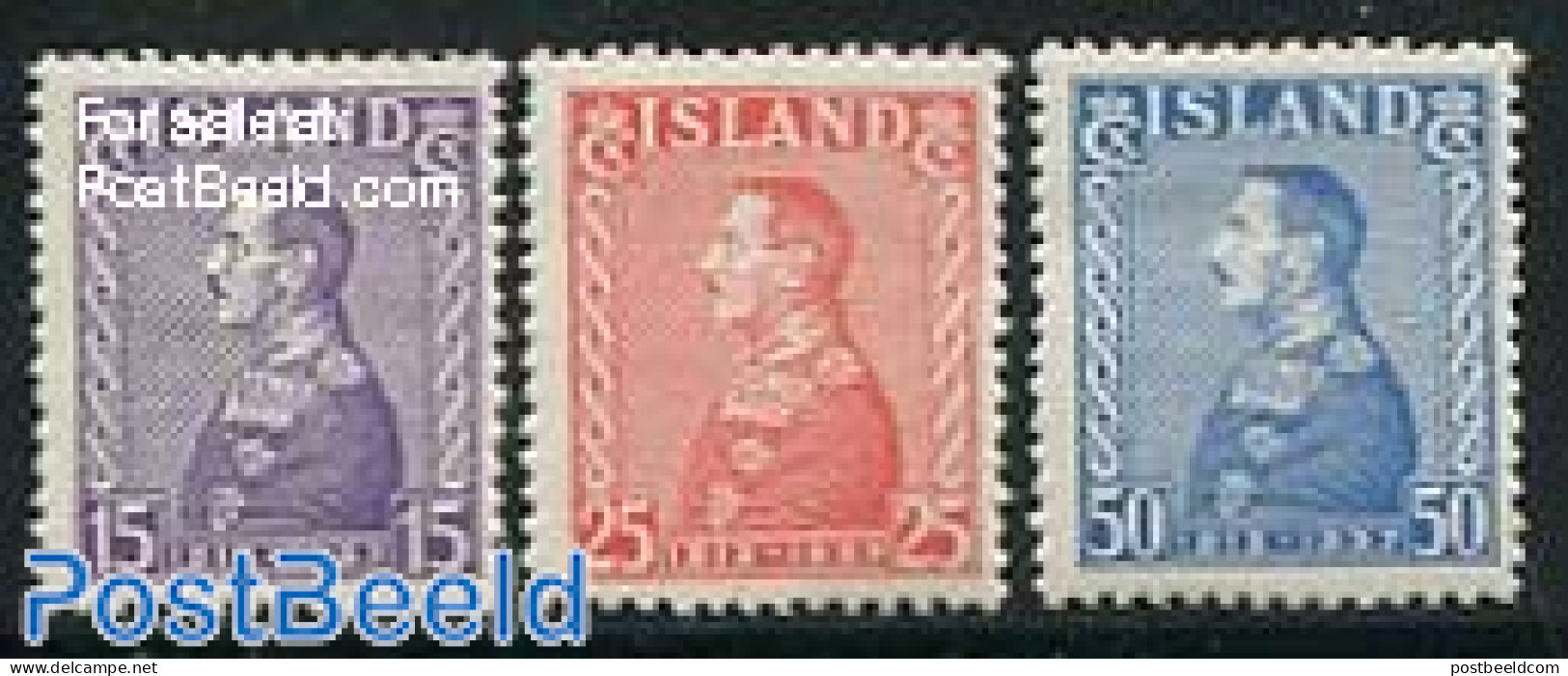 Iceland 1937 King Christian X 3v (from S/s), Mint NH - Nuovi