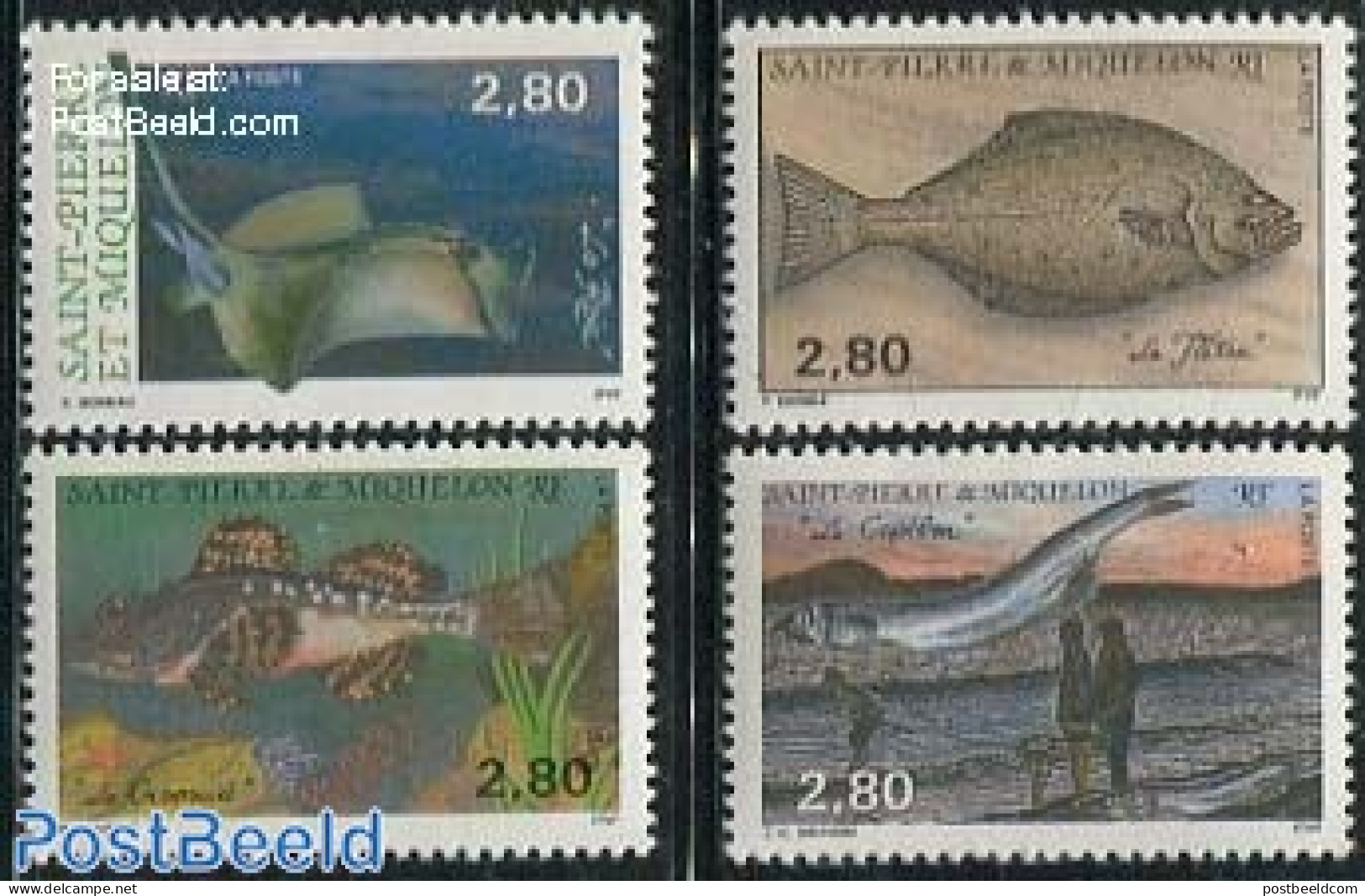 Saint Pierre And Miquelon 1993 Fish 4v, Mint NH, Nature - Fish - Fishes
