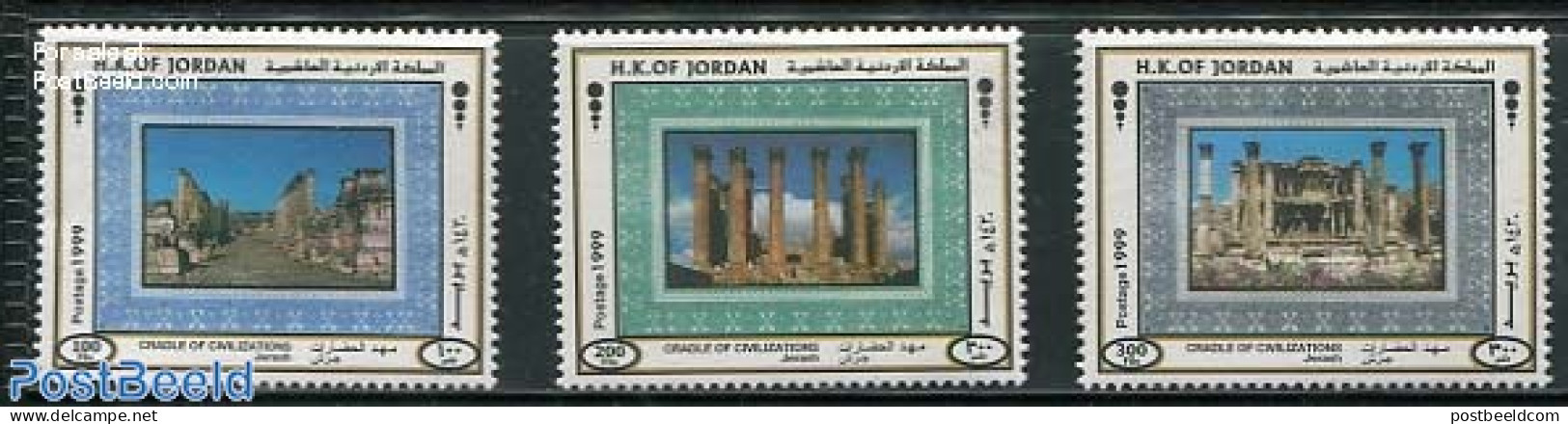 Jordan 1999 Origins Of Civilisation 3v, Mint NH, History - Archaeology - Archäologie