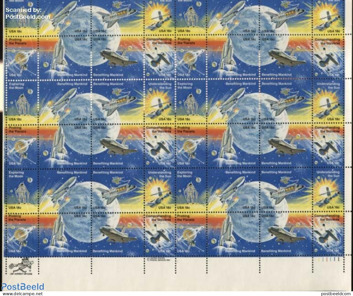United States Of America 1981 Space Flights Sheet, Mint NH, Transport - Space Exploration - Nuovi