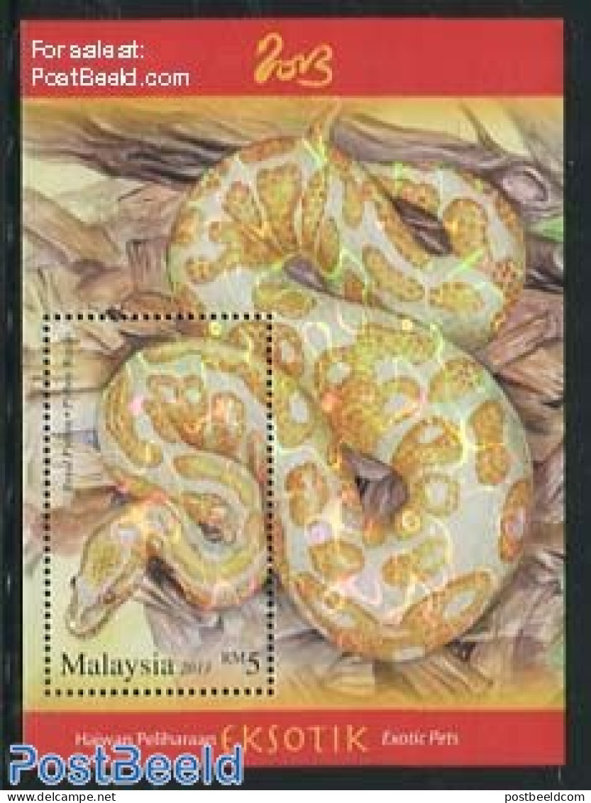Malaysia 2013 Exotic Animals, Royal Python S/s (glossy), Mint NH, Nature - Snakes - Autres & Non Classés