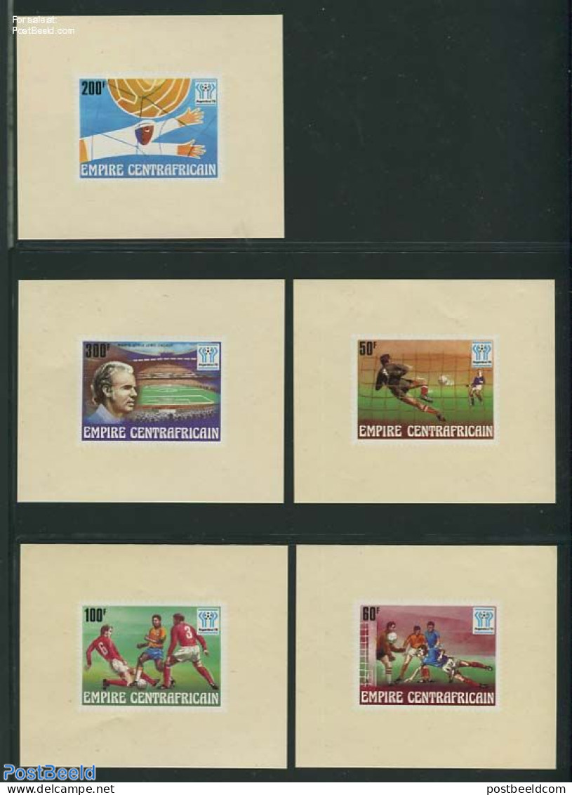 Central Africa 1977 World Cup Football 5 S/s, Mint NH, Sport - Football - Repubblica Centroafricana