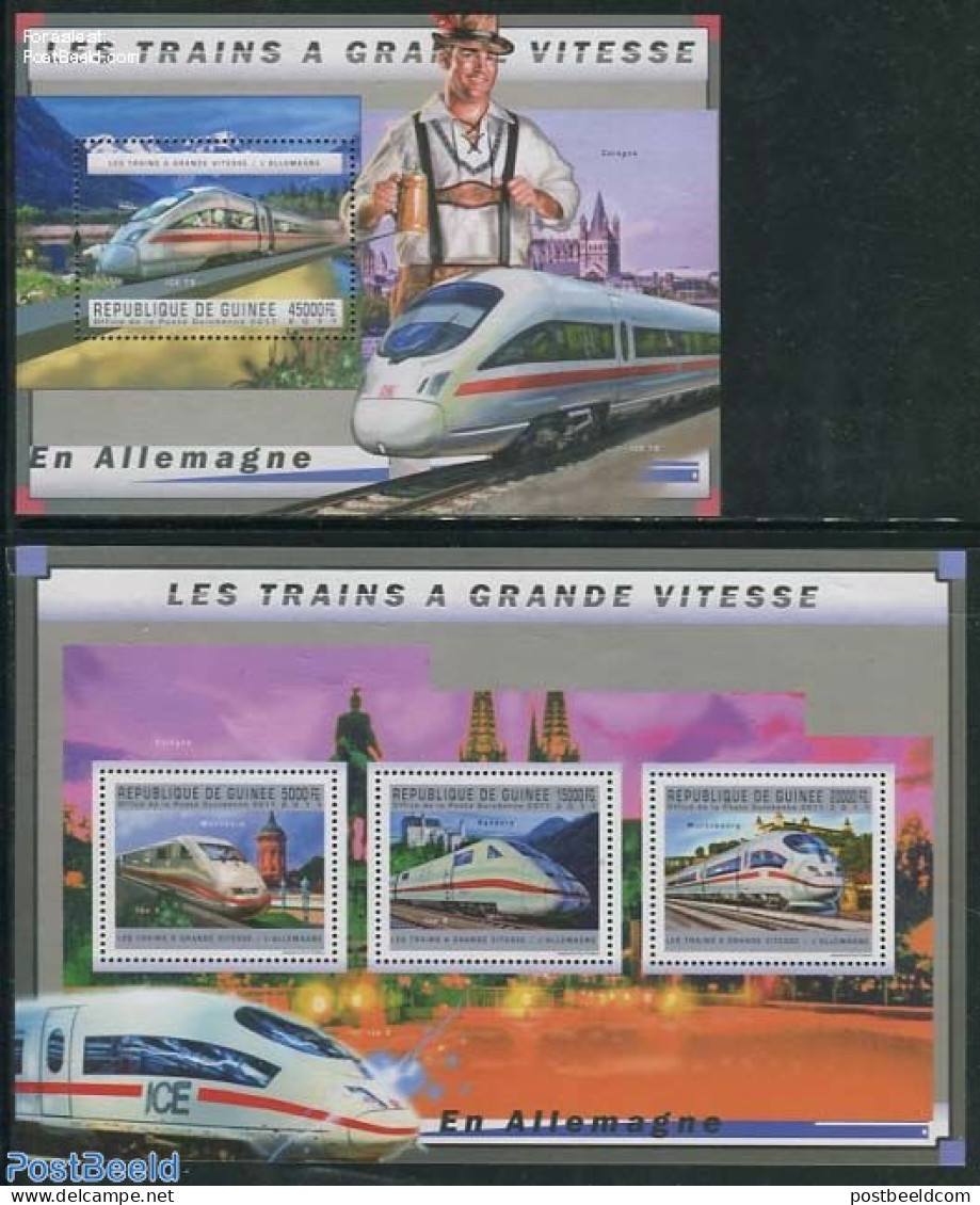 Guinea, Republic 2011 High Speed Trains, Germany 2 S/s, Mint NH, Transport - Railways - Trains