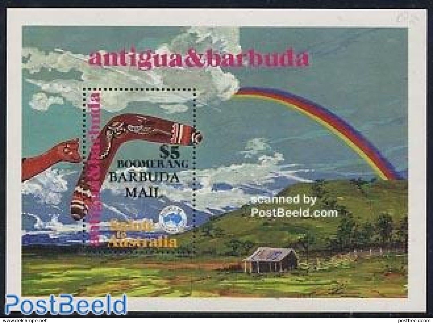 Barbuda 1984 Ausipex, Boomerang S/s, Mint NH, Sport - Sport (other And Mixed) - Philately - Barbuda (...-1981)