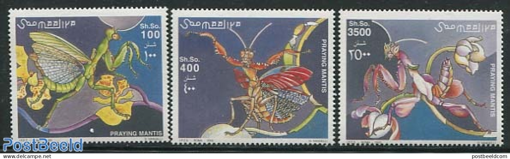 Somalia 2002 Insects 3v, Mint NH, Nature - Insects - Somalia (1960-...)