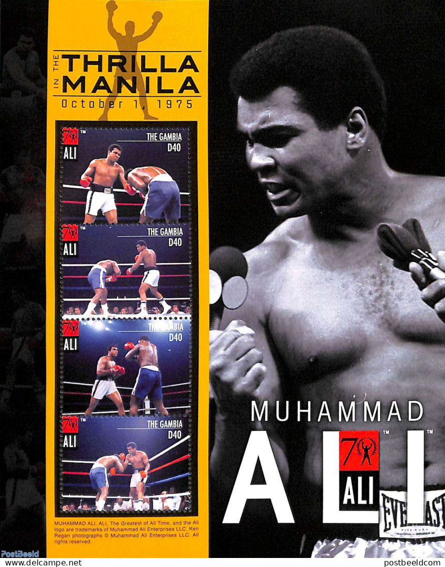 Gambia 2013 Muhammad Ali 4v M/s, Mint NH, Sport - Boxing - Sport (other And Mixed) - Boxeo