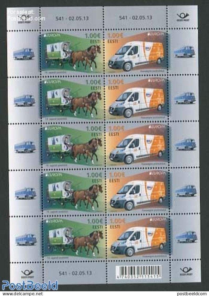 Estonia 2013 Europa, Postal Transport M/s, Mint NH, History - Nature - Transport - Europa (cept) - Horses - Post - Aut.. - Post