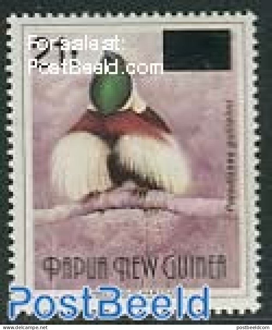 Papua New Guinea 1995 Overprint 1v (on 90T) 1v, Mint NH, Nature - Birds - Papua New Guinea