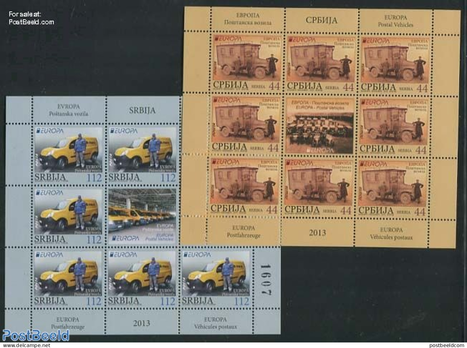 Serbia 2013 Europa, Postal Transport 2 M/s, Mint NH, History - Transport - Europa (cept) - Post - Automobiles - Correo Postal