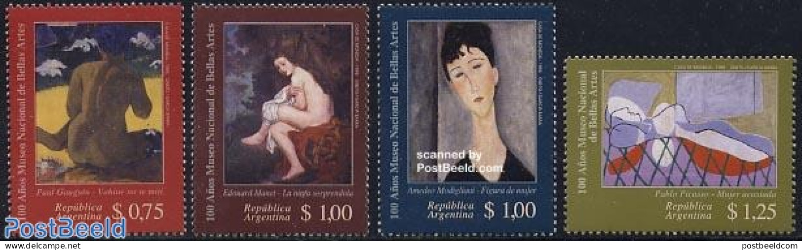 Argentina 1996 Art Museum 4v, Mint NH, Art - Modern Art (1850-present) - Pablo Picasso - Paul Gauguin - Neufs