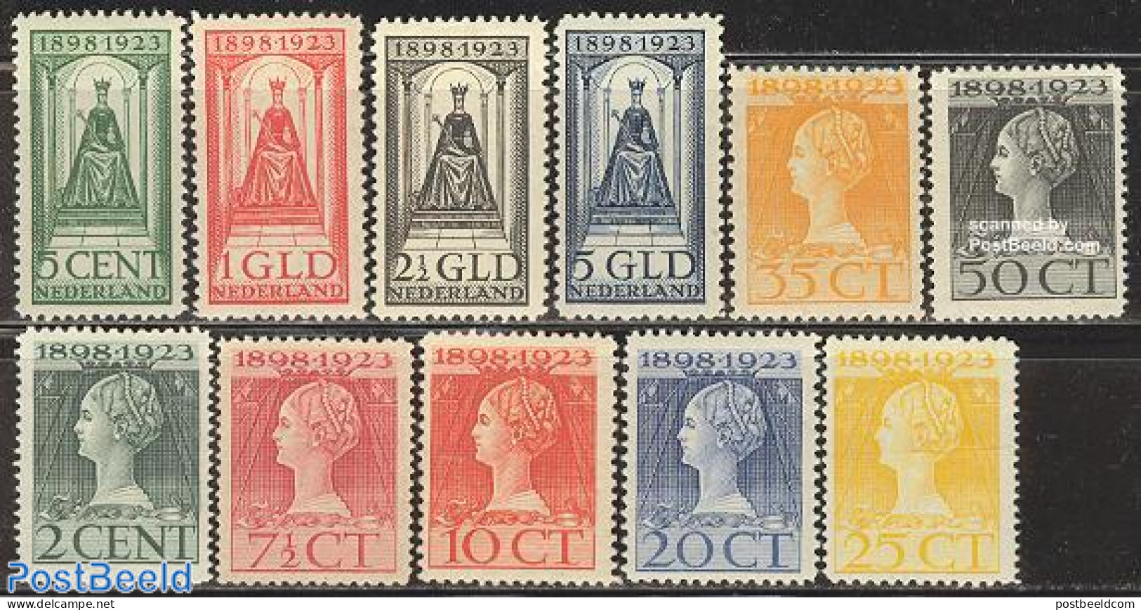 Netherlands 1923 Silver Jubilee 11v, Mint NH, History - Kings & Queens (Royalty) - Ongebruikt