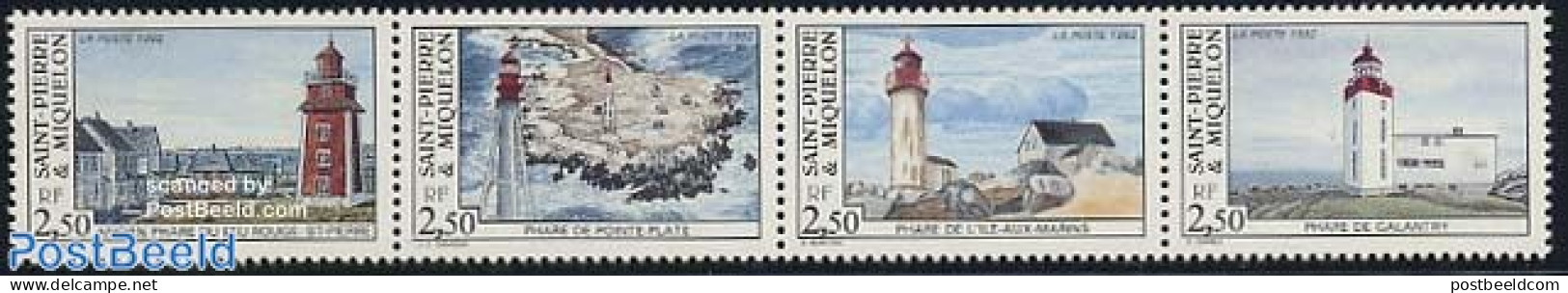 Saint Pierre And Miquelon 1992 Lighthouses 4v [:::], Mint NH, Various - Lighthouses & Safety At Sea - Leuchttürme