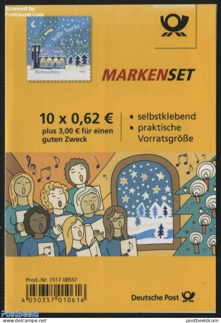 Germany, Federal Republic 2015 Christmas, Welfare Stamps Foil Booklet, Mint NH, Performance Art - Religion - Music - S.. - Nuovi