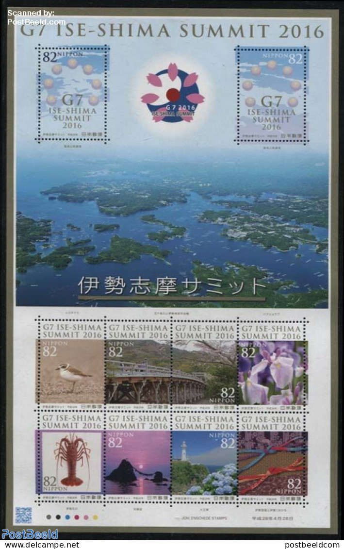 Japan 2016 G7 Summit 10v M/s, Mint NH, Nature - Various - Birds - Flowers & Plants - Orchids - Shells & Crustaceans - .. - Unused Stamps