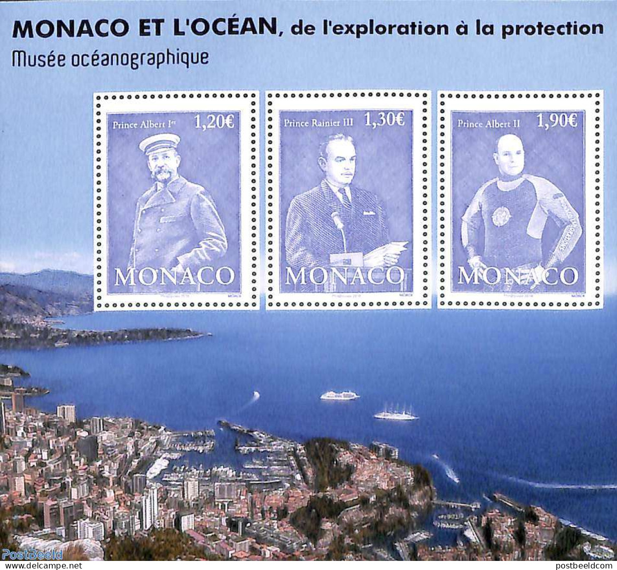 Monaco 2018 Monaco And The Ocean 3v M/s, Mint NH, History - Transport - Kings & Queens (Royalty) - Ships And Boats - A.. - Ongebruikt