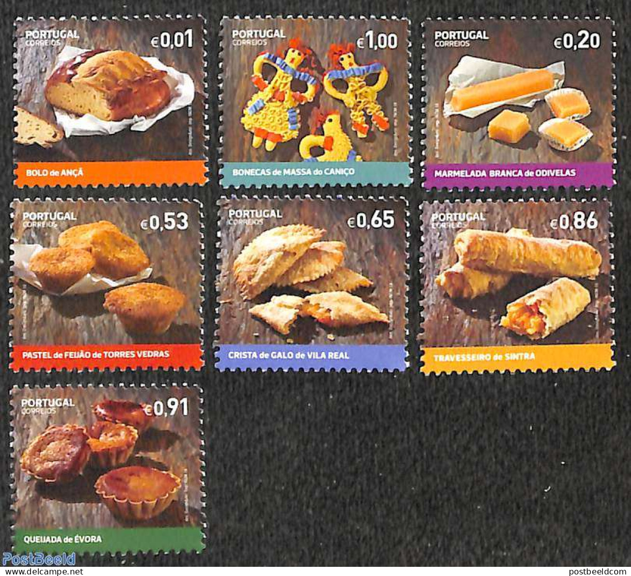 Portugal 2018 Tradional Sweets 7v, Mint NH, Health - Food & Drink - Unused Stamps