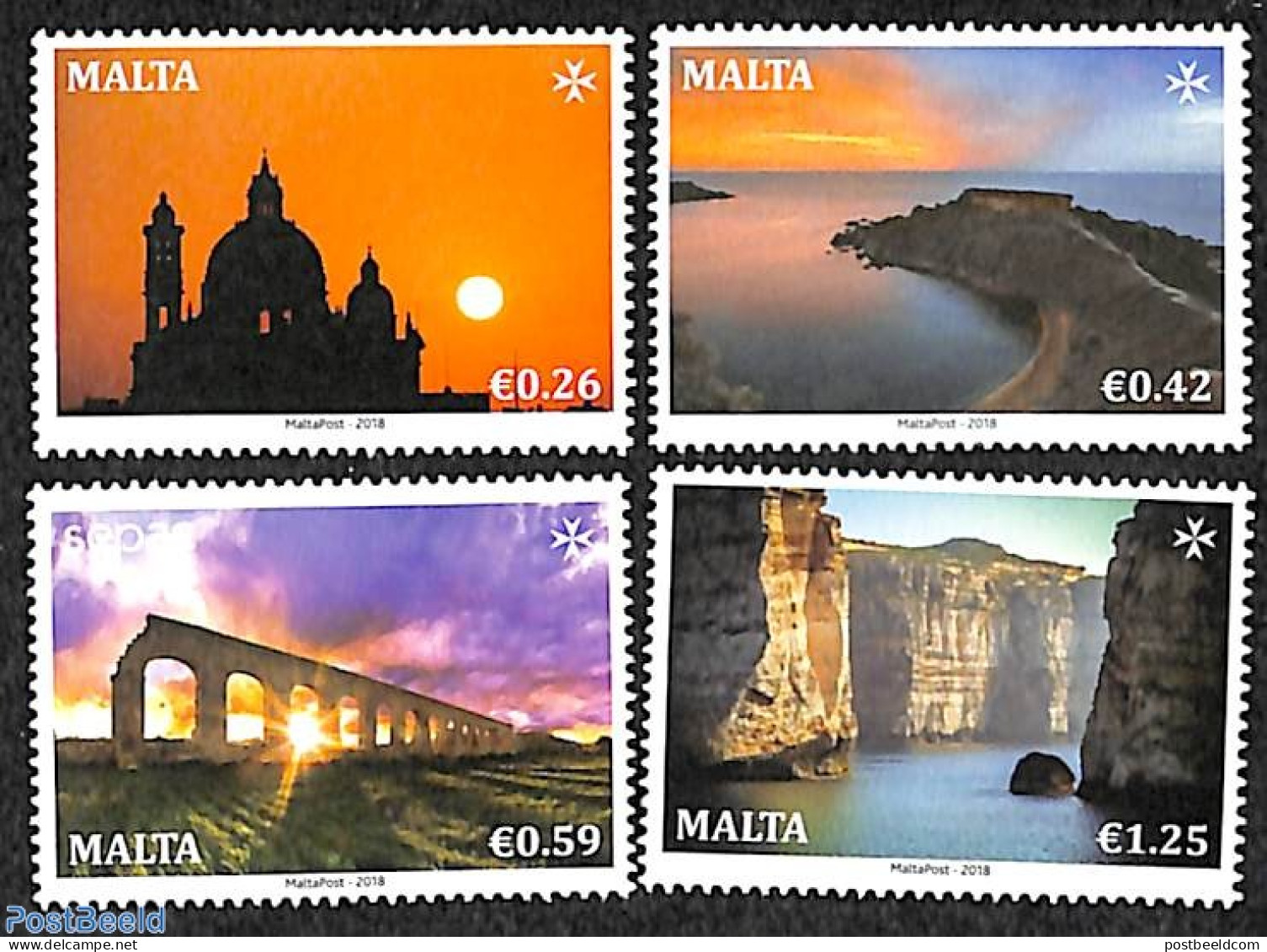 Malta 2018 Spectaculair Views 4v, Mint NH, Religion - Various - Churches, Temples, Mosques, Synagogues - Tourism - Kirchen U. Kathedralen