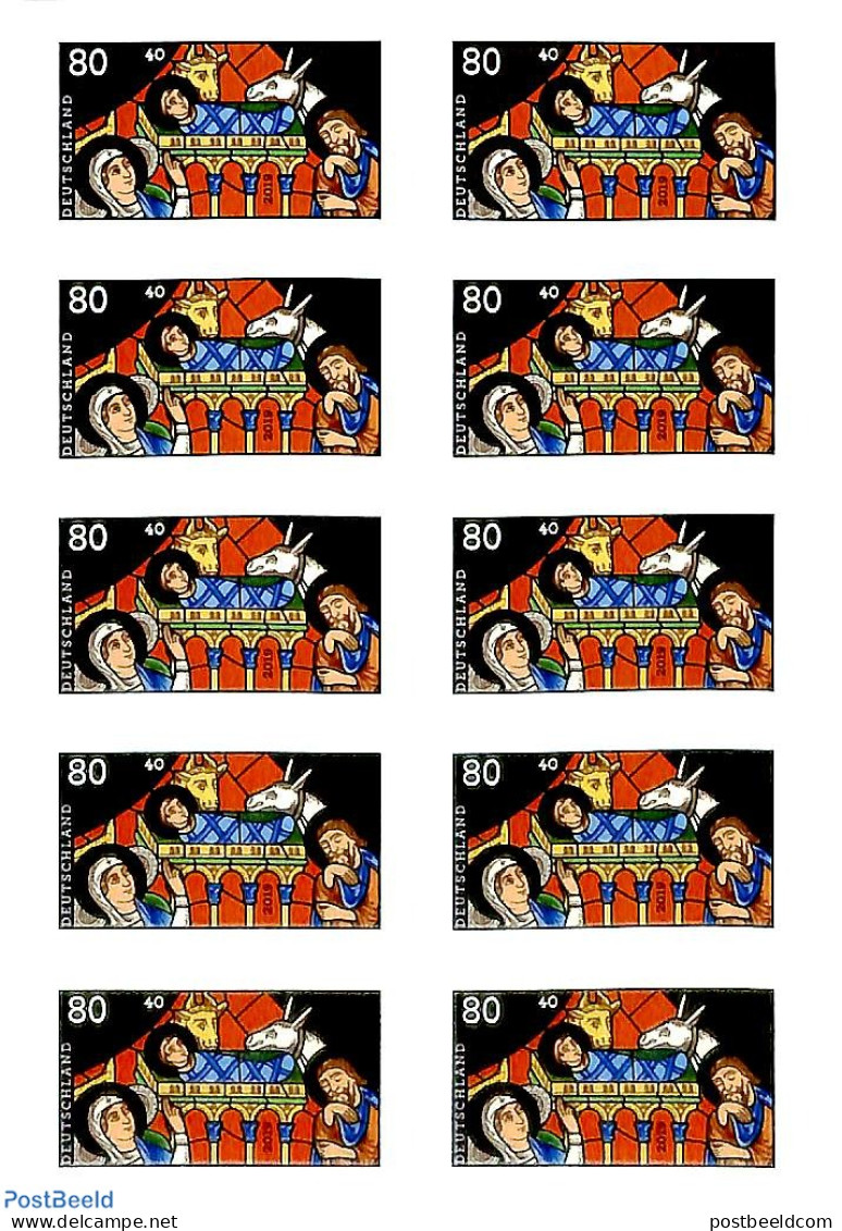 Germany, Federal Republic 2019 Christmas Booklet S-a, Mint NH, Religion - Christmas - Stamp Booklets - Art - Stained G.. - Unused Stamps